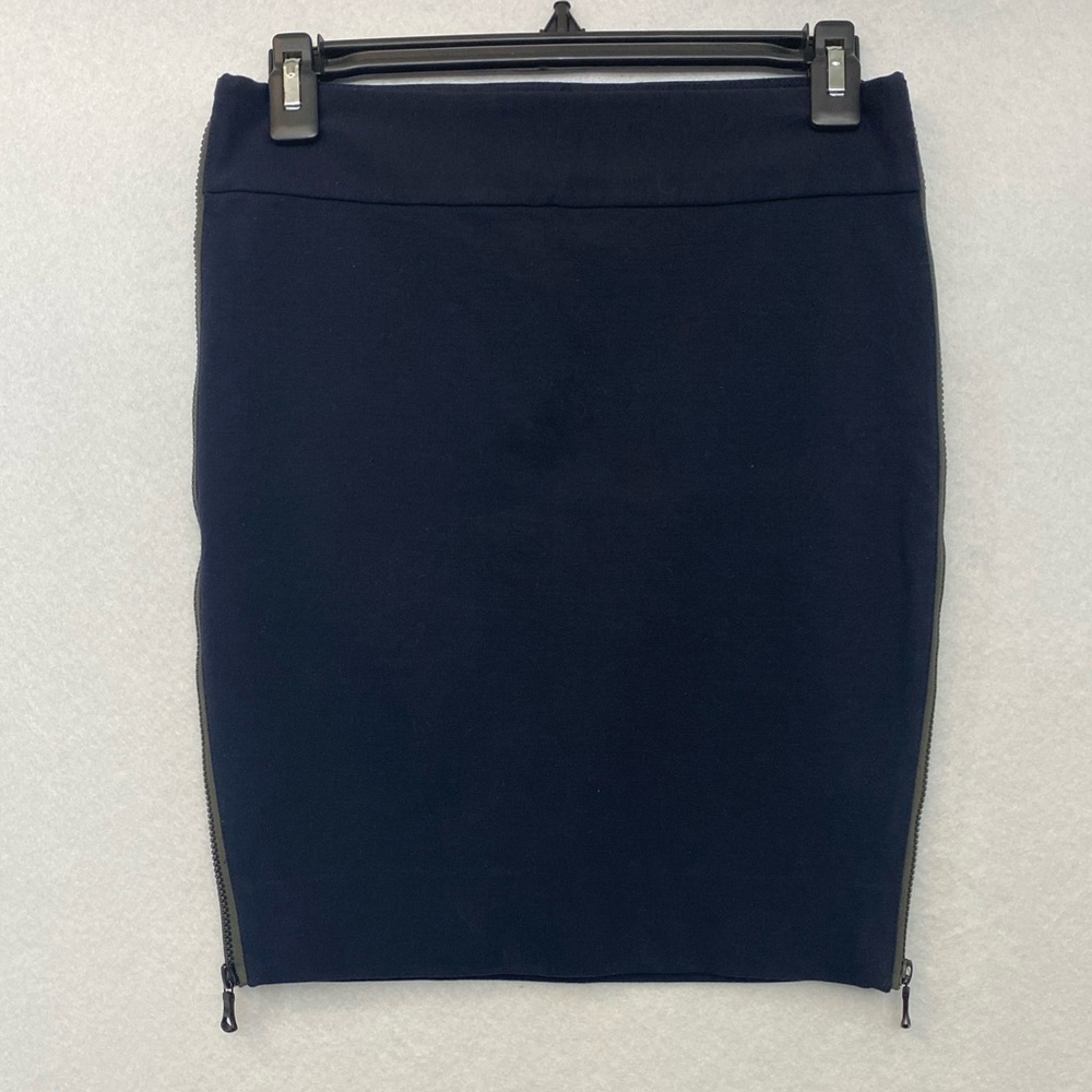 DIANE von FURSTENBERG Women's BLACK Double Zipper Stretch Mini Skirt Size 0